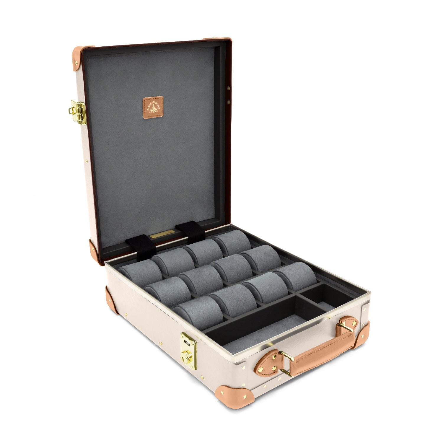 Safari · 12-Slot Watch Case | Ivory/Natural - GLOBE-TROTTER